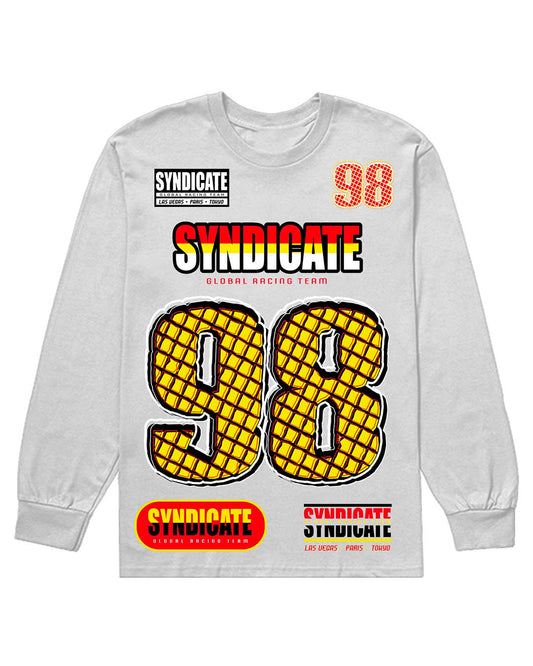 White Syndicate Race team long sleeve tee