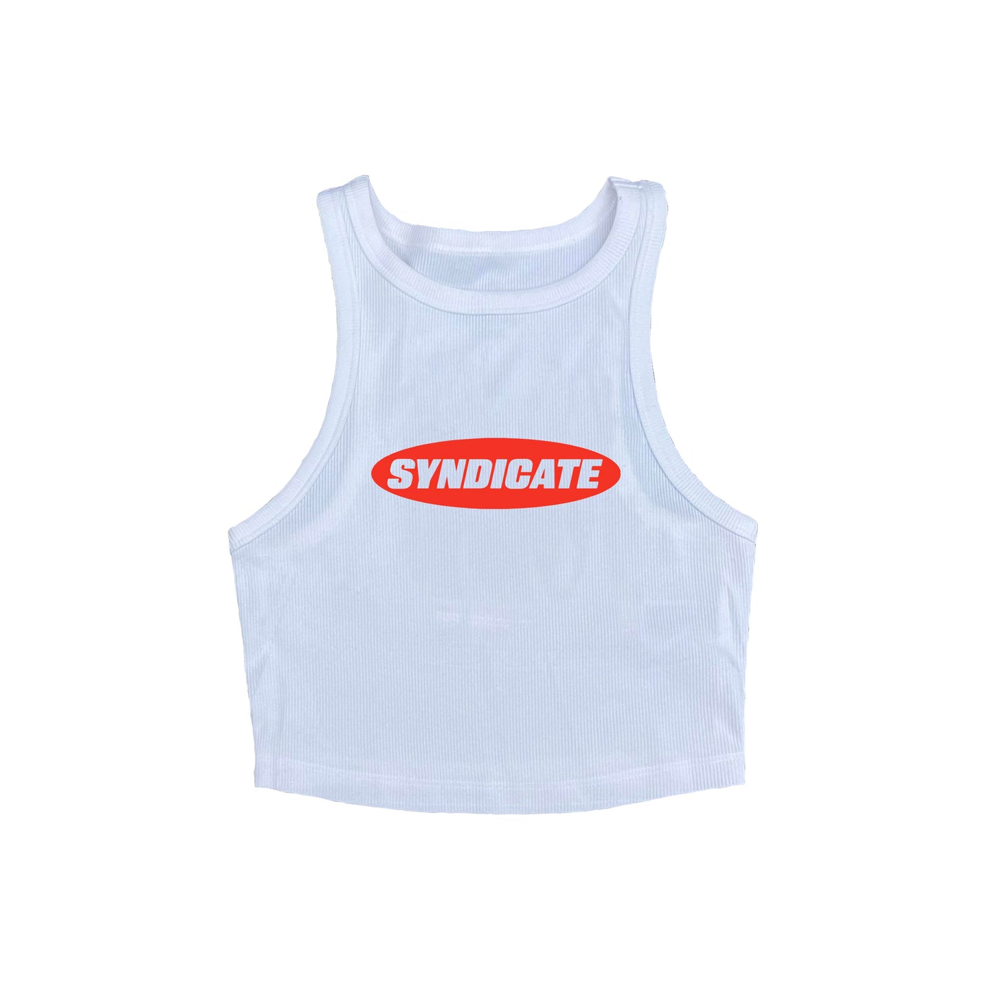 White & Coral Syndicate tank top