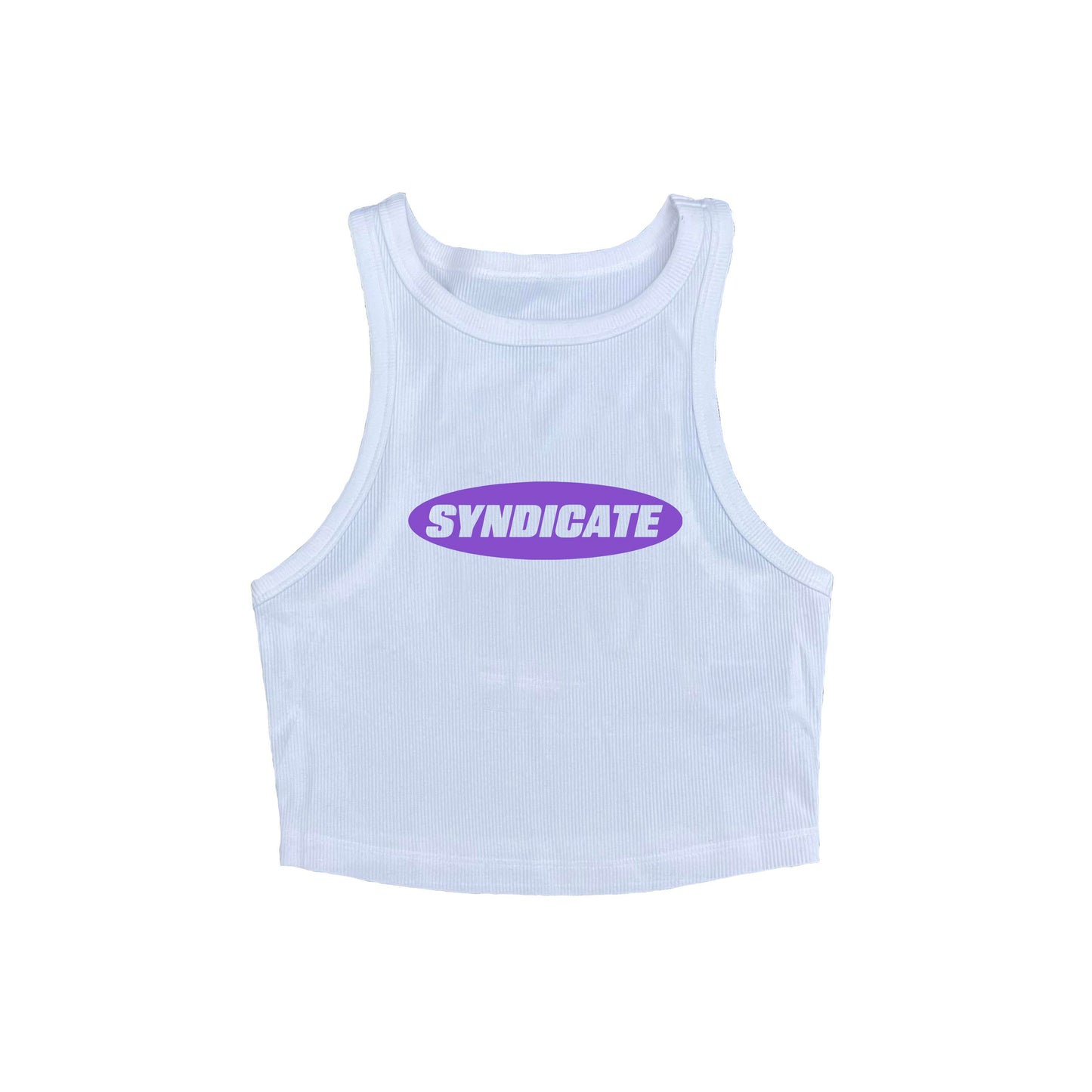 White & Purple Syndicate tank top