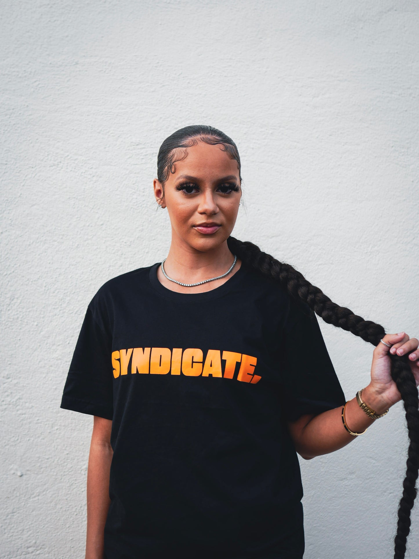 Black & orange Paid in full Syndicate Tee