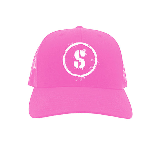 Syndicate stamp pink & white hat