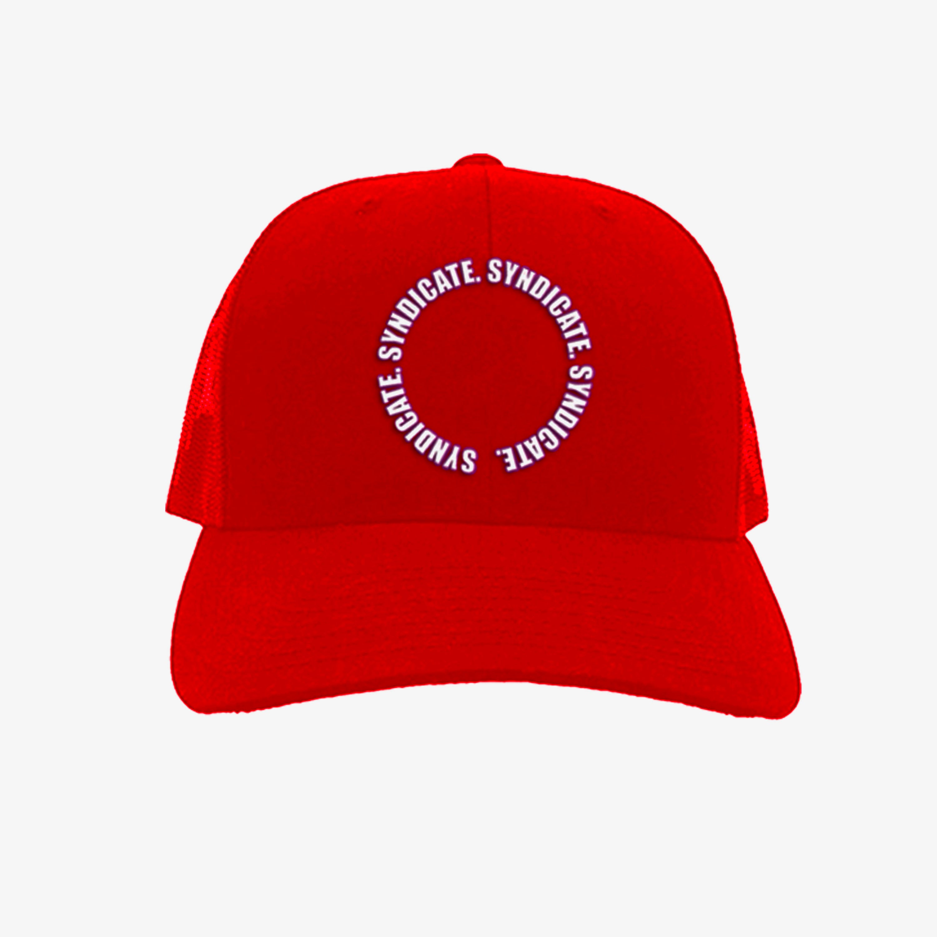Circle syndicate red & white hat