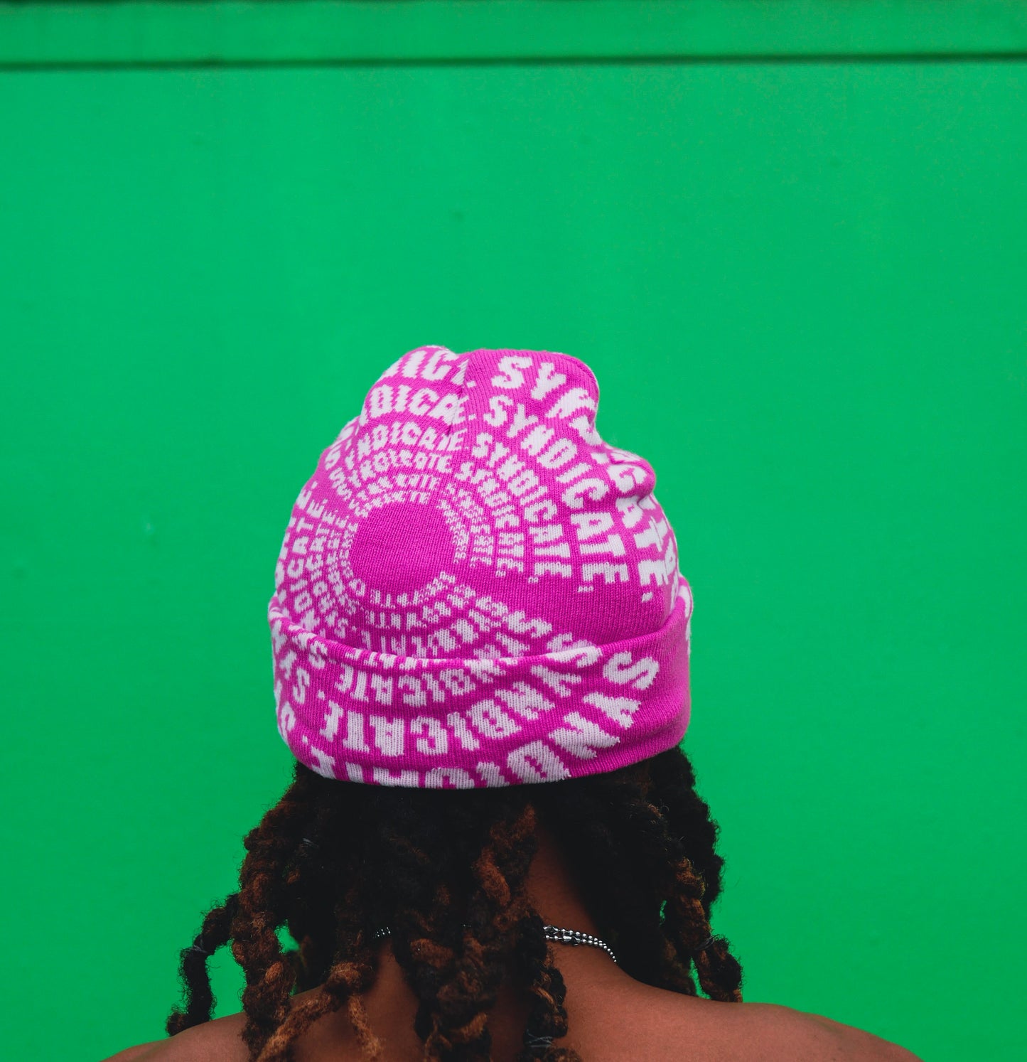 Pink & White Syndicate beanie