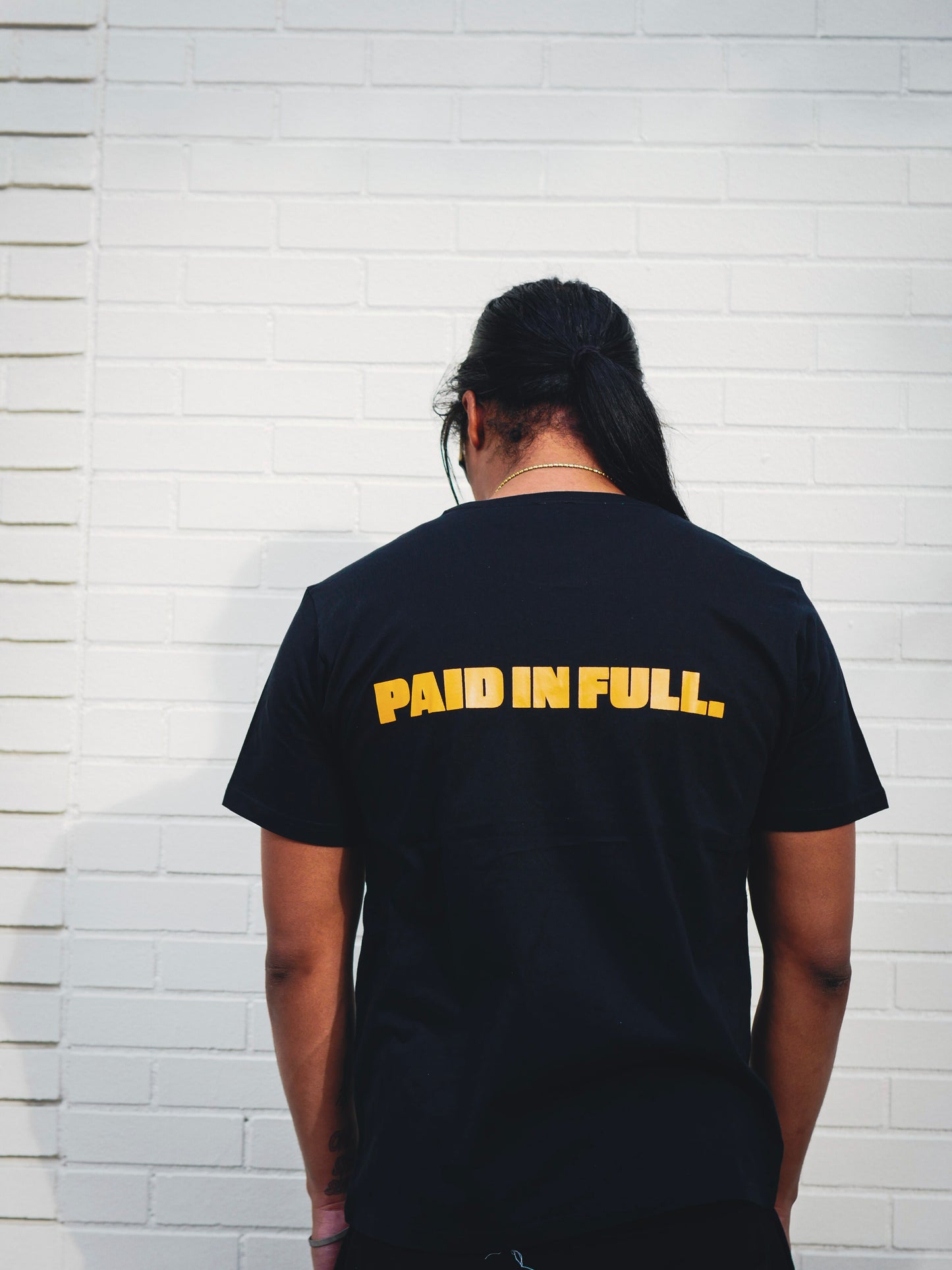 Black & orange Paid in full Syndicate Tee